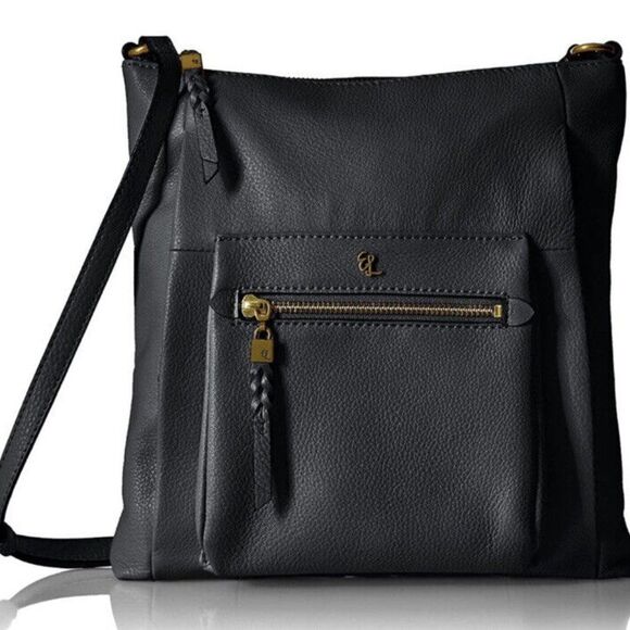 Elliott Lucca Handbags - Elliott Lucca Gwen Leather Crossbody Bag Black